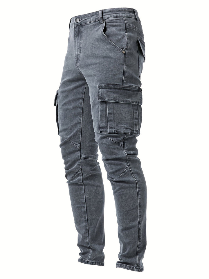 Jeans Cargo da Uomo | Slim Fit | Denim Elasticizzato | Più Tasche | Stile Casual