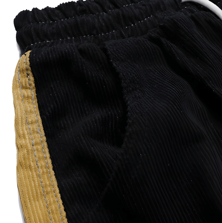 Pantaloni Jogger Uomo | Effetto Velluto a Coste | Vita Elastica & Patchwork | Poliestere