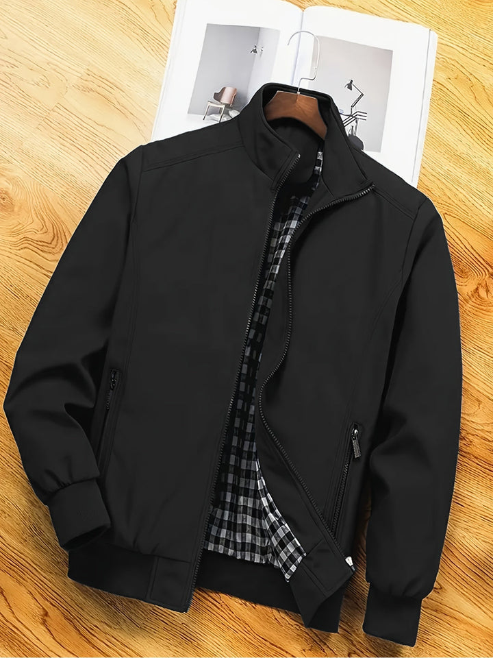Giacca in Poliestere Uomo | Collo Alto & Chiusura Lampo | Casual & Lavoro | Primavera & Autunno