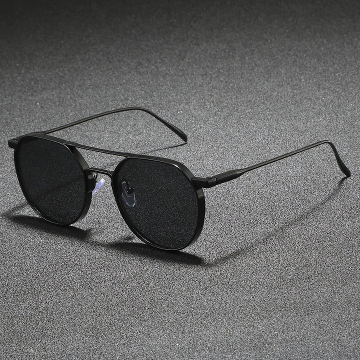 Occhiali da Sole da Uomo | Forma Rotonda Retro | Lenti Blu Sfumate | Protezione UV400