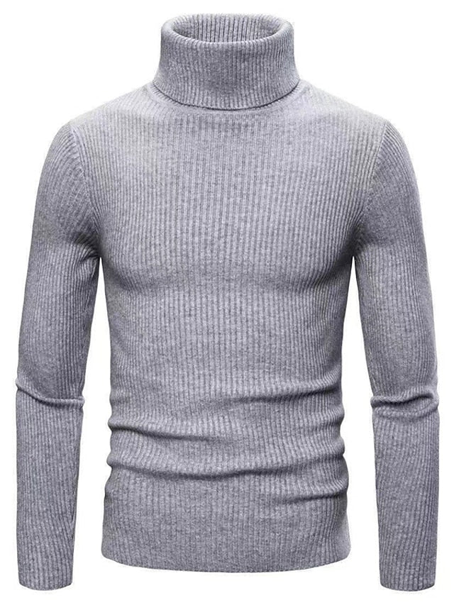 Maglione Uomo in Maglia | Collo Alto | Slim Fit | Tinta Unita | Invernale Casual