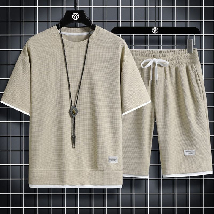 Set Sportivo Uomo | Struttura a Waffle & Traspirante | Vestibilità Larga | Poliestere