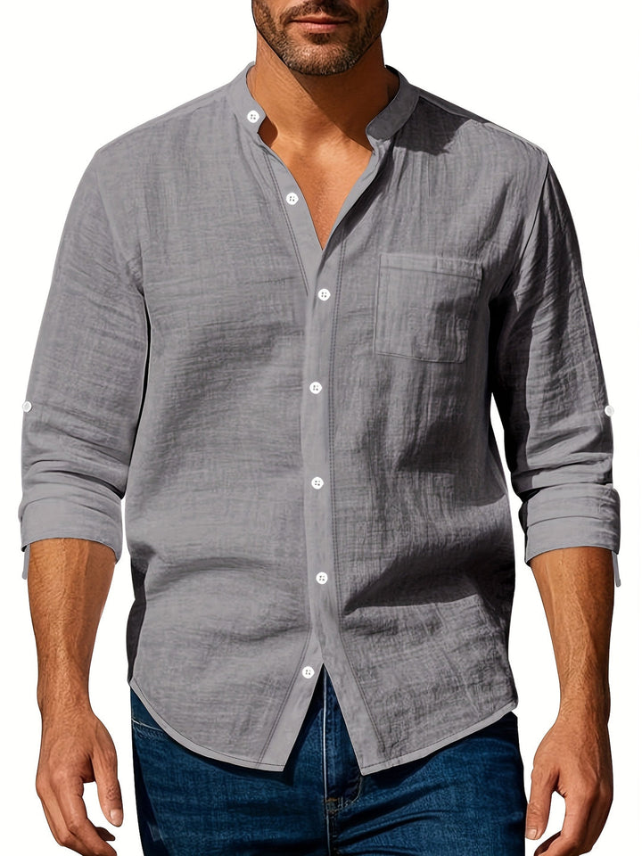 Camicia da Uomo | Lino & Traspirante | Maniche Lunghe | Stile Hawaiano