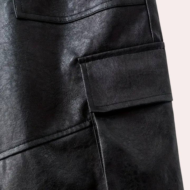 Pantaloni Cargo da Uomo | Pelle Premium | Fodera in Peluche | Casual ed Elegante