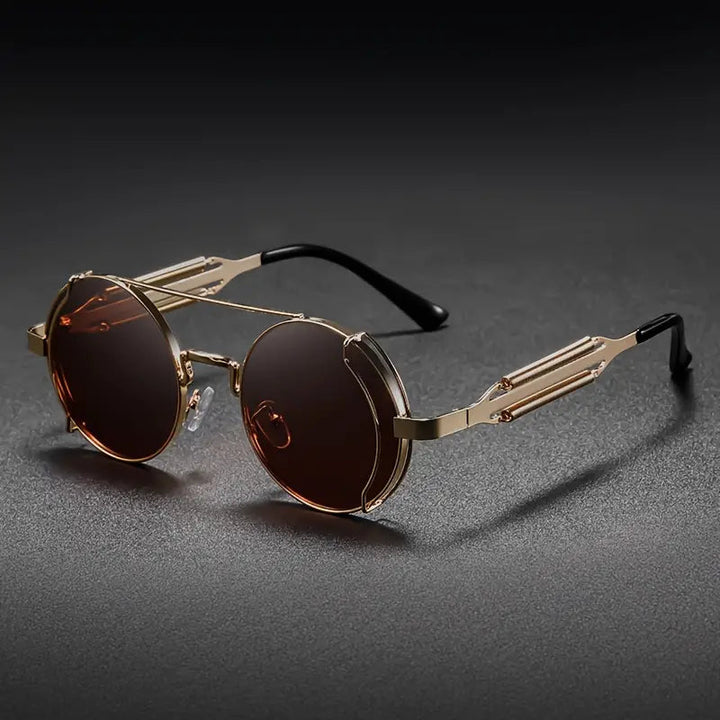 Occhiali da sole da uomo | Design Steampunk | Lenti polarizzate | Montatura in metallo & Protezione UV