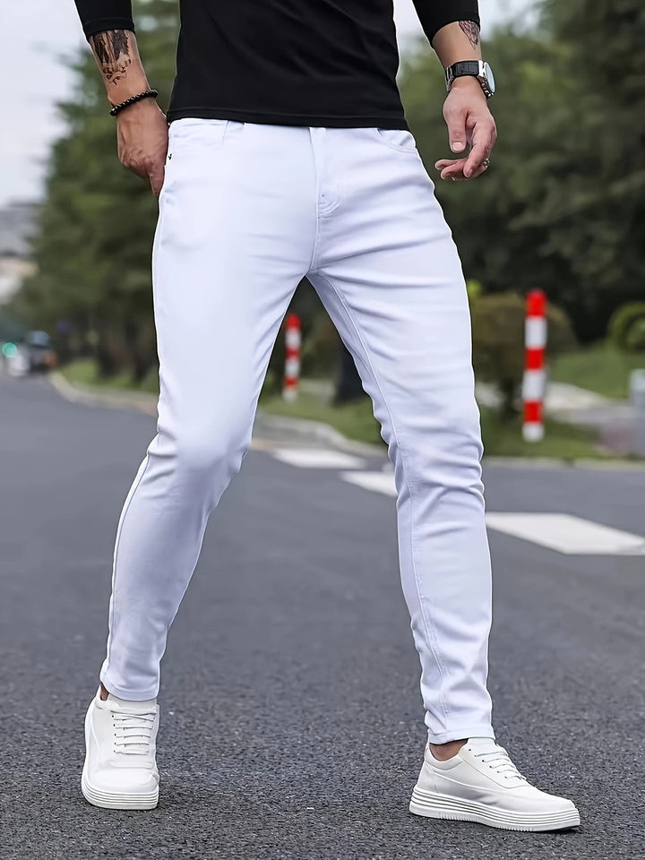 Jeans skinny da uomo | Denim elasticizzato | Vita media | Casual e stiloso