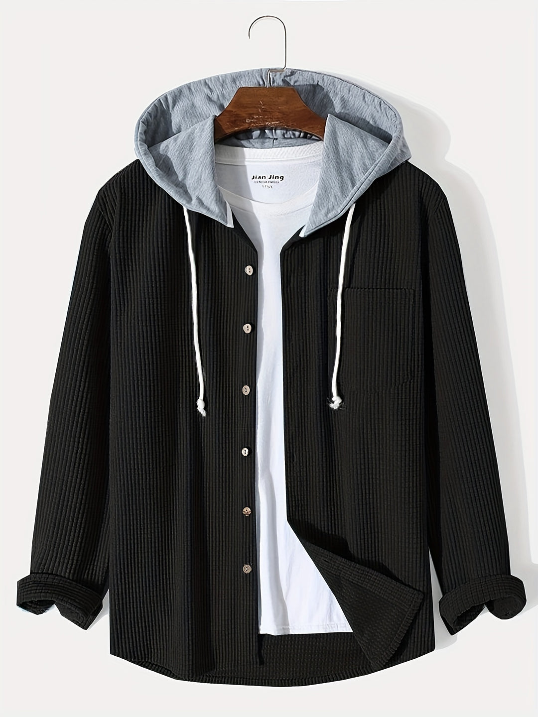 Giacca con cappuccio da uomo | Maniche lunghe e tasche | Poliestere | Autunno/Inverno