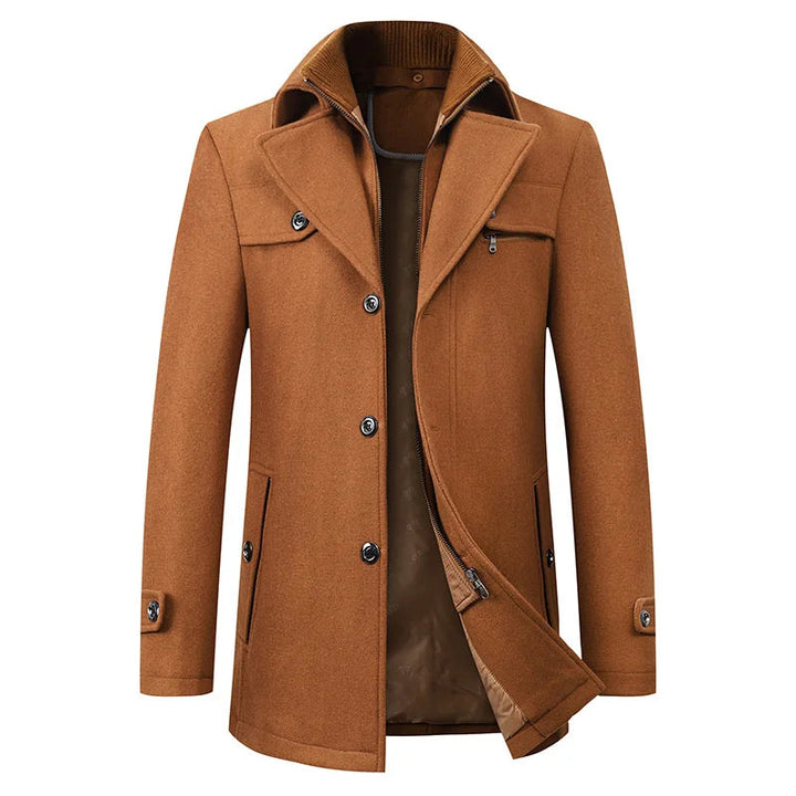 Cappotto Uomo | Lana Sintetica Calda | Tessuto a Nodi