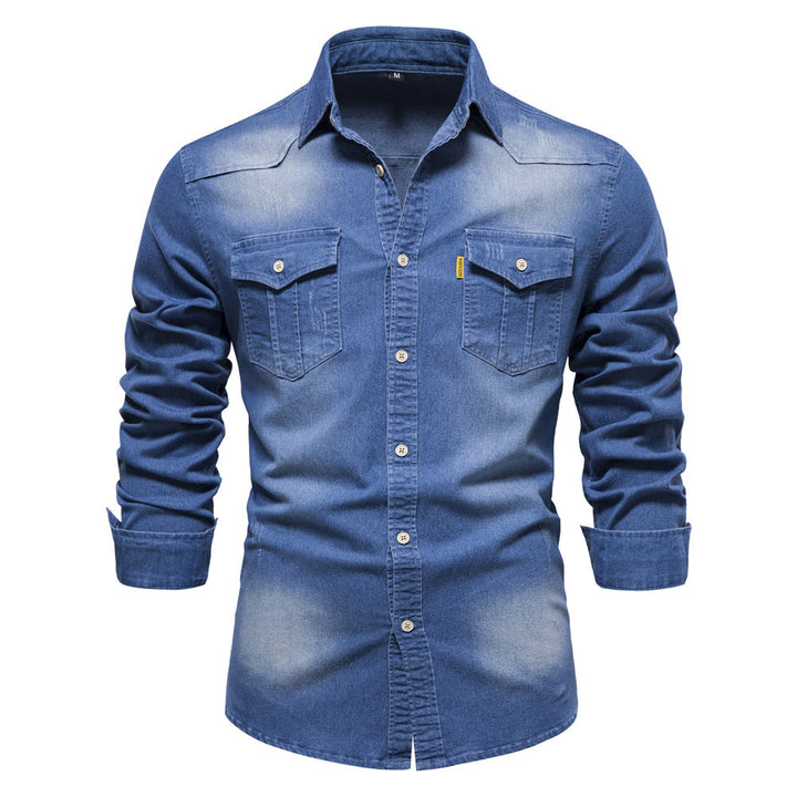 Camicia in Denim Uomo | Casual & Slim Fit | Cotone con Stretch