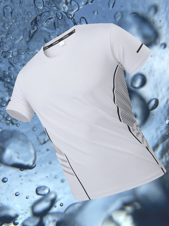 T-shirt da uomo | Asciugatura rapida & Traspirante | Motivo a righe & Vestibilità comoda | Sport & Casual