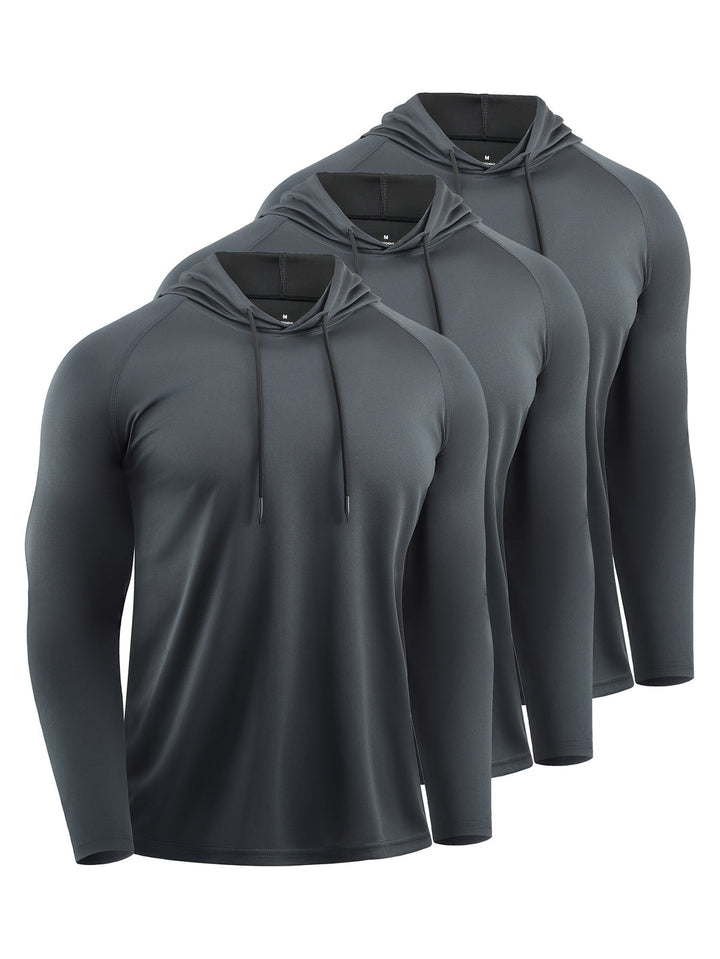 Felpe con Cappuccio da Uomo (3-Pack) | Asciugatura Rapida & Traspirante | Stile Sportivo con Cappuccio | Poliestere