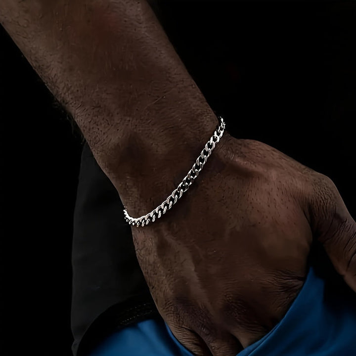Set di Gioielli da Uomo | Collana e Bracciale Hip-Hop a 2 Pezzi | Stile Punk e Design Moderno | Acciaio Inossidabile