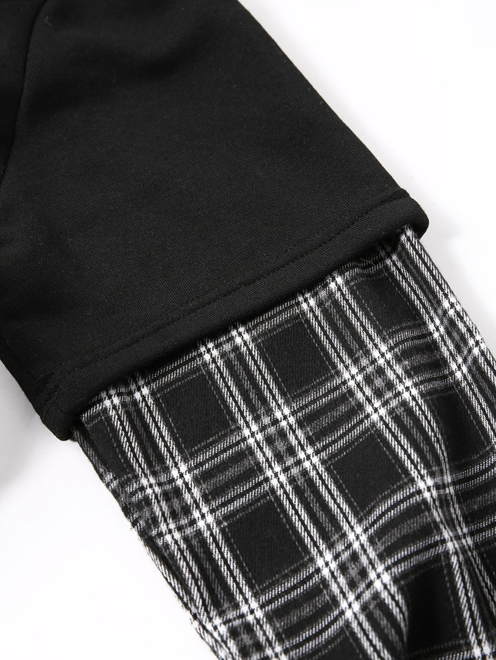 Hoodie da Uomo | Motivo a Quadri | Classico & Trendy | Primavera & Autunno