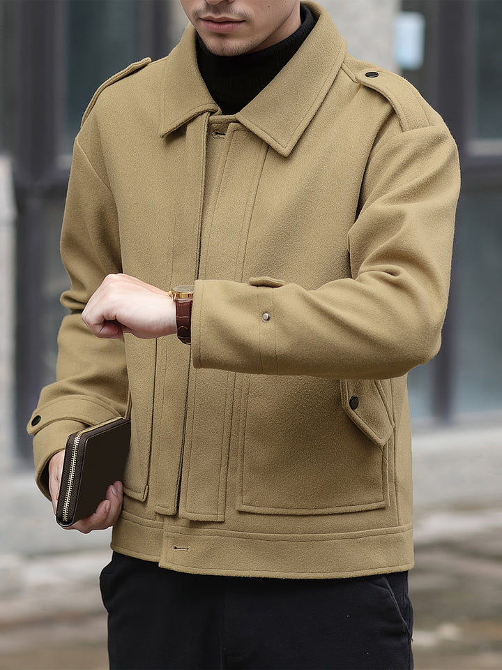Giacca da uomo | Casual ed elegante | Collo con revers e zip | Caldo poliestere | Inverno