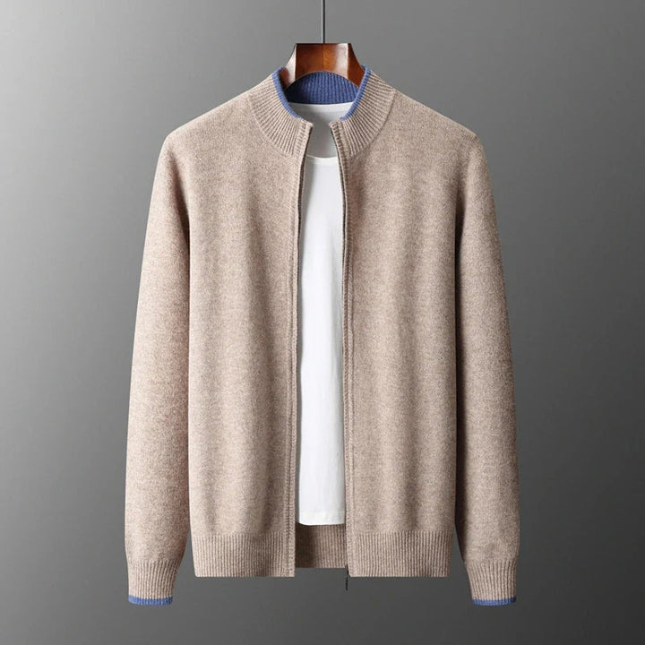 Cardigan Uomo Invernale | Collo Alto Zip | Maglia Elegante