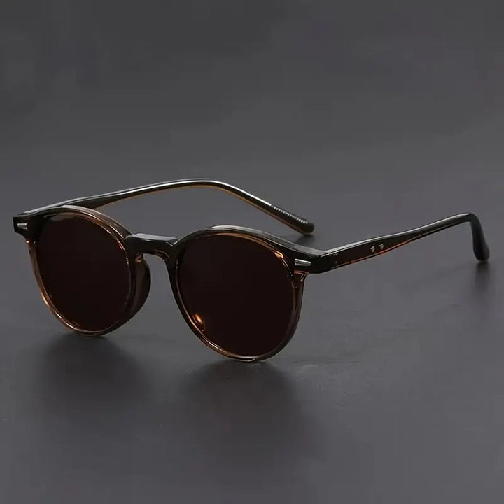 Occhiali da sole da uomo | Montatura rotonda leggera | Design tartaruga retrò | Streetstyle e casual