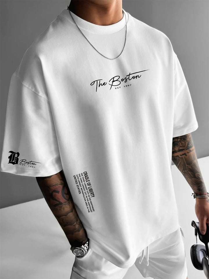 T-shirt da Uomo | Stampa Slogan Trendy | Vestibilità Larga | Estate