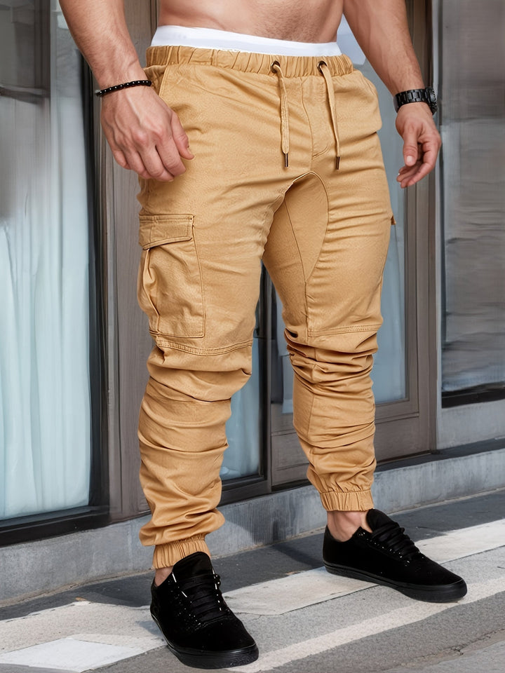 Pantaloni Cargo da Uomo | Casual & Confortevoli | 100% Cotone | Colore Unito con Tasche