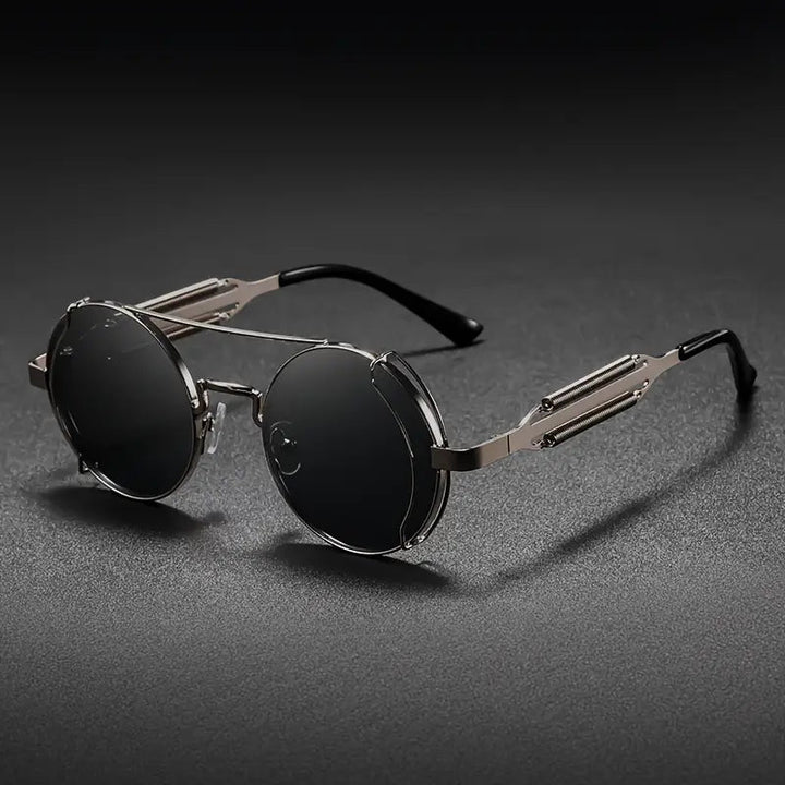 Occhiali da sole da uomo | Design Steampunk | Lenti polarizzate | Montatura in metallo & Protezione UV