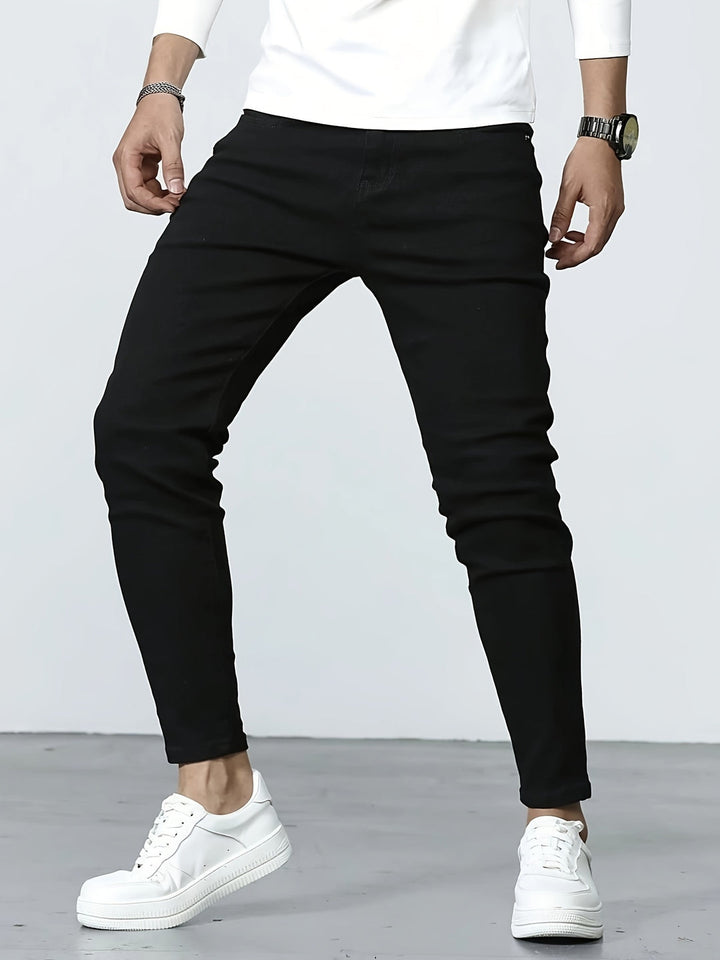 Jeans da Uomo | Stretch Slim Fit | Mix di Cotone Casual | Colore Unito | Look Senza Tempo