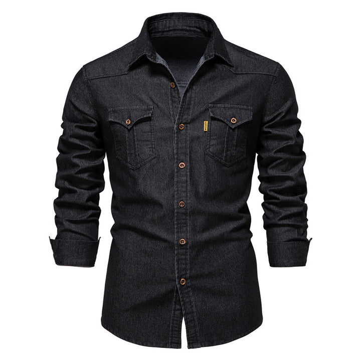 Camicia in Denim Uomo | Casual & Slim Fit | Cotone con Stretch