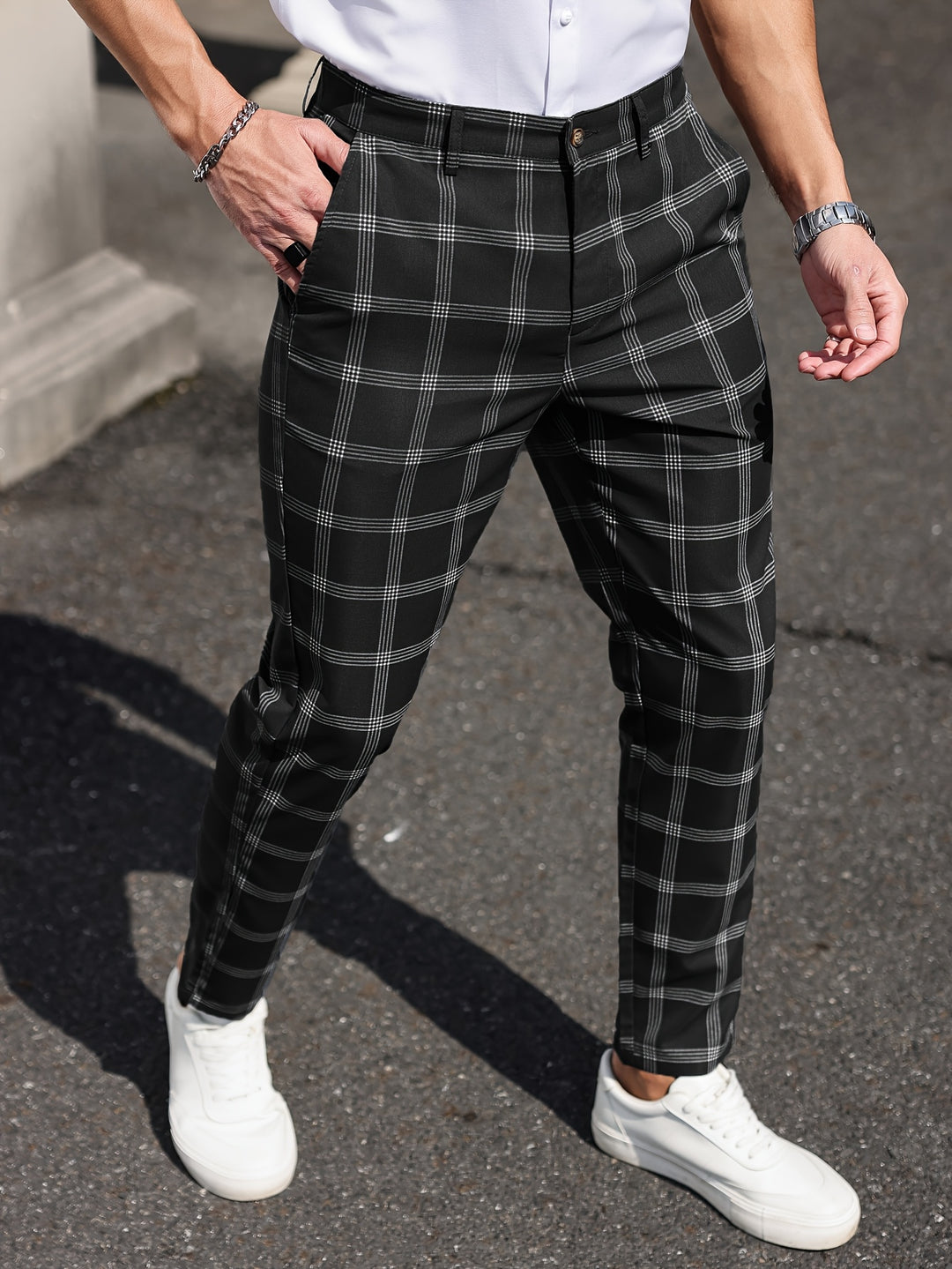 Pantaloni da Uomo | Design a Quadri | Gamba Dritta | Comfort & Tasche | Primavera e Autunno