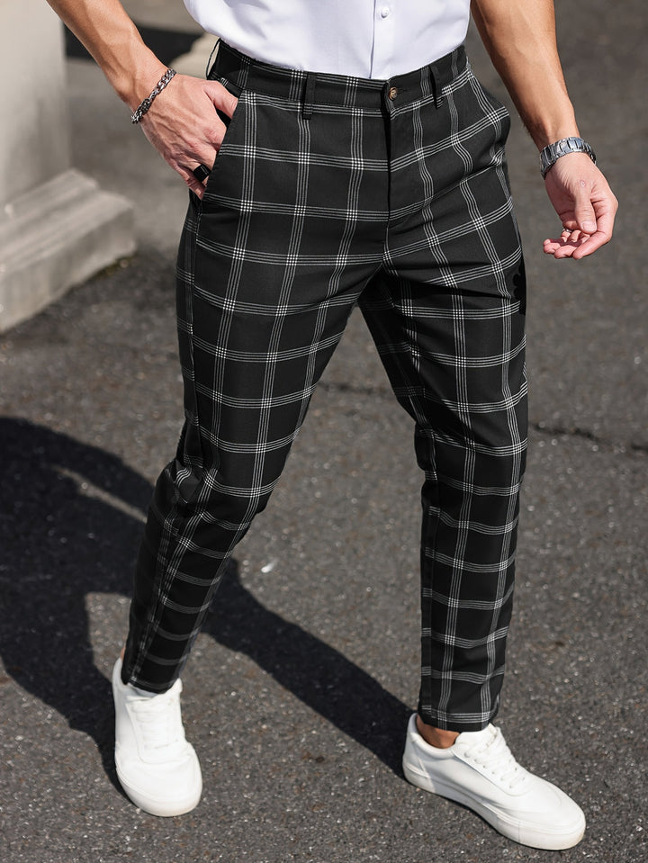 Pantaloni da Uomo | Design a Quadri | Gamba Dritta | Comfort & Tasche | Primavera e Autunno