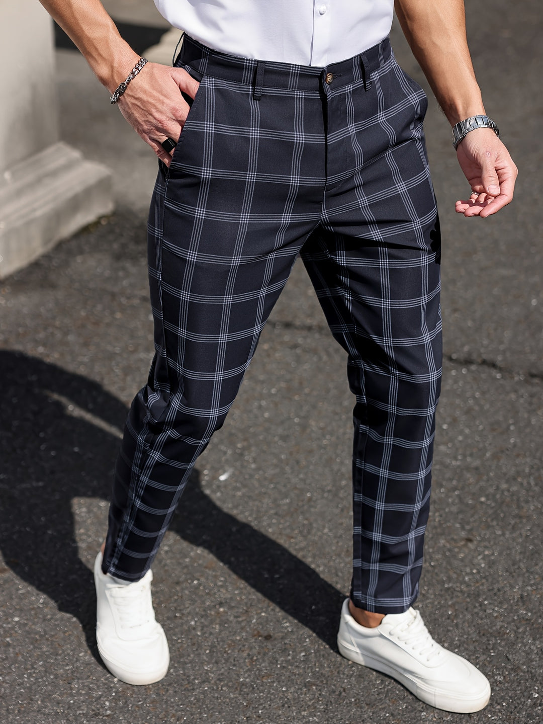Pantaloni da Uomo | Design a Quadri | Gamba Dritta | Comfort & Tasche | Primavera e Autunno