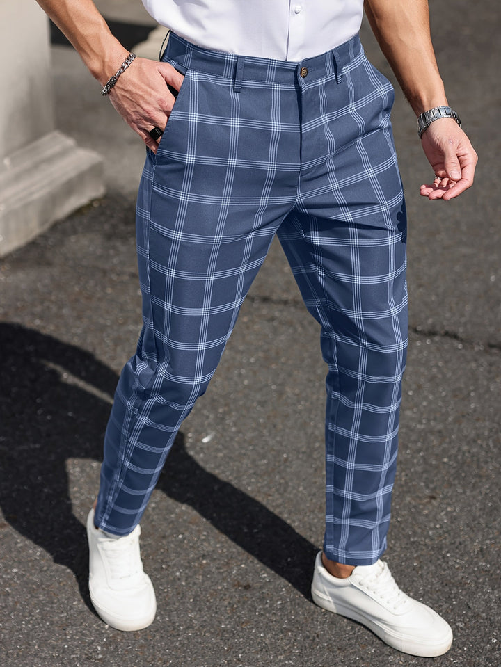 Pantaloni da Uomo | Design a Quadri | Gamba Dritta | Comfort & Tasche | Primavera e Autunno
