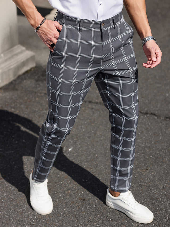 Pantaloni da Uomo | Design a Quadri | Gamba Dritta | Comfort & Tasche | Primavera e Autunno