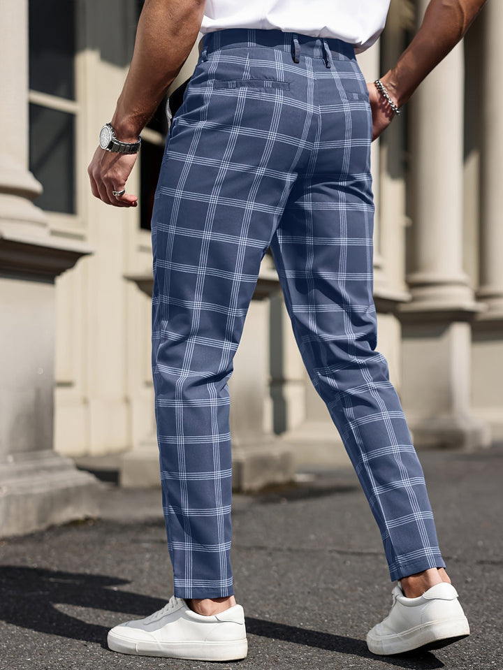 Pantaloni da Uomo | Design a Quadri | Gamba Dritta | Comfort & Tasche | Primavera e Autunno