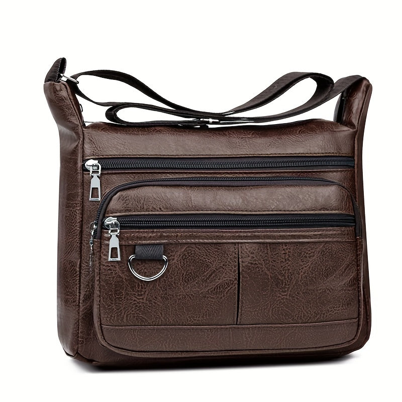 Borsa a Tracolla da Uomo | Pelle PU | Grande Capacità & Tracolla Regolabile | Design Casual