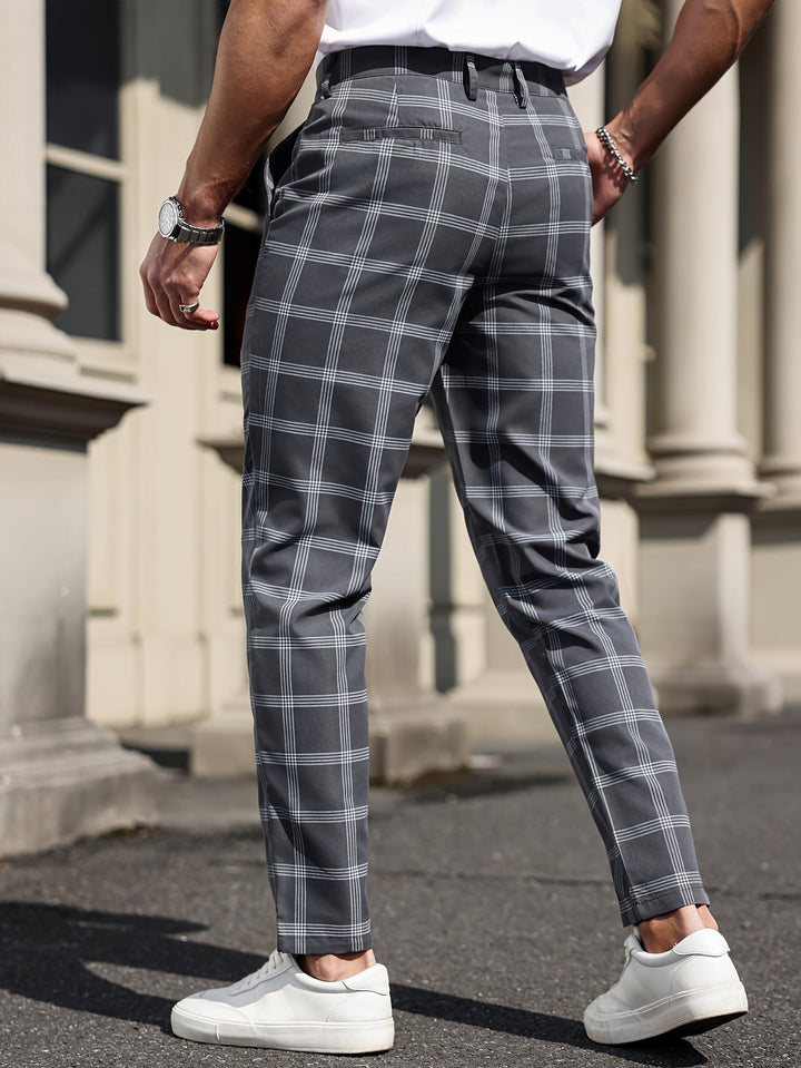 Pantaloni da Uomo | Design a Quadri | Gamba Dritta | Comfort & Tasche | Primavera e Autunno