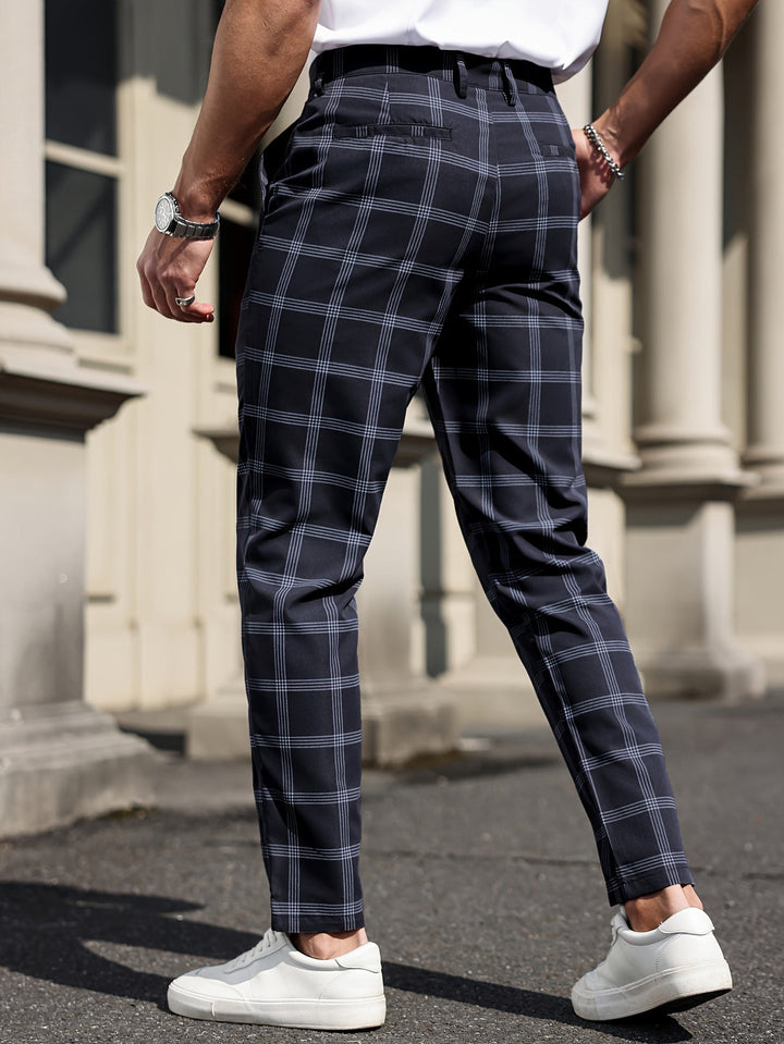 Pantaloni da Uomo | Design a Quadri | Gamba Dritta | Comfort & Tasche | Primavera e Autunno