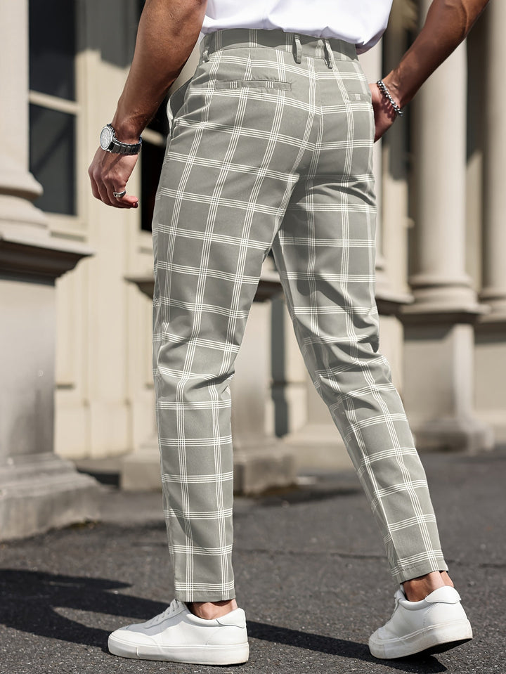 Pantaloni da Uomo | Design a Quadri | Gamba Dritta | Comfort & Tasche | Primavera e Autunno