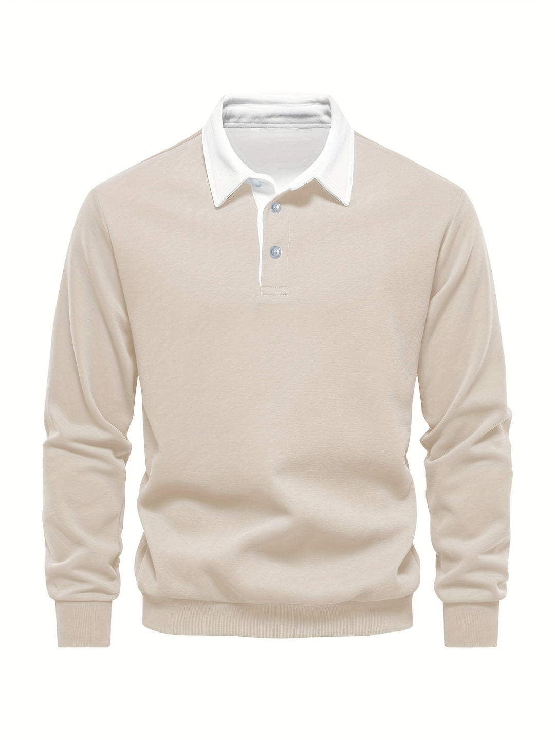 Camicia Casual da Uomo | Maniche Lunghe | Morbido Tessuto | Colletto Bianco