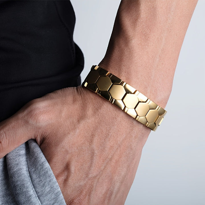 Bracciale da Uomo | Acciaio Titanio | Impermeabile & Regolabile | Design Elegante