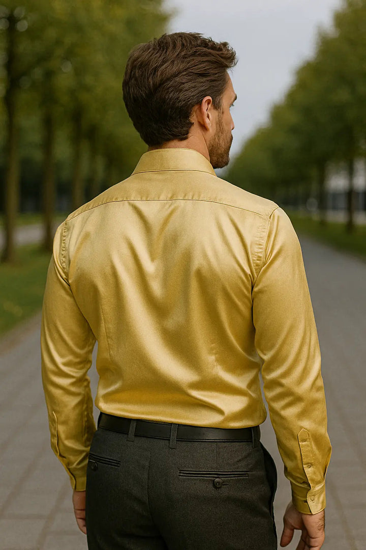 Camicia da Uomo | Slim Fit & Luxe | Maniche Lunghe | Per Look da Festa & Smoking