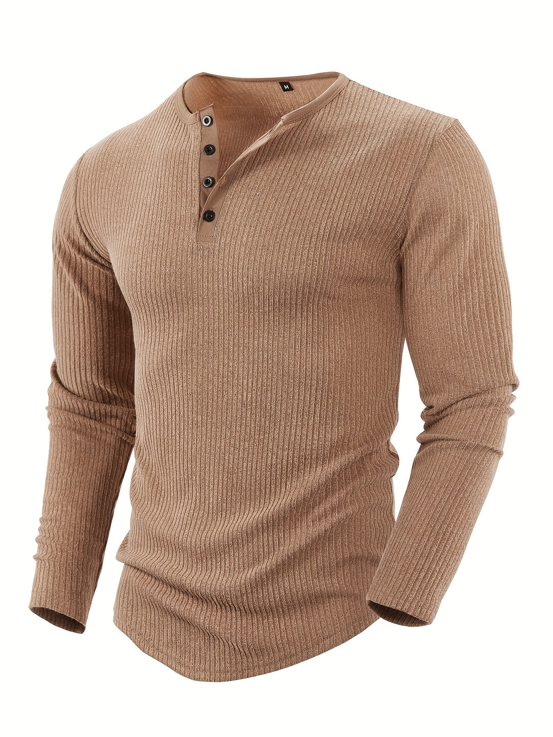 Maglia Henley Uomo a Righe Verticali | Collo Tondo con Quattro Bottoni | Traspirante e Versatile | Poliestere