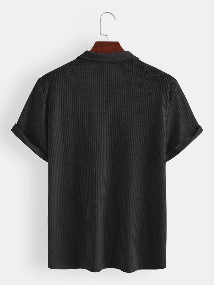 Camicia da uomo | Tessuto leggero con semi-trasparenza | Maniche corte | Modello estivo