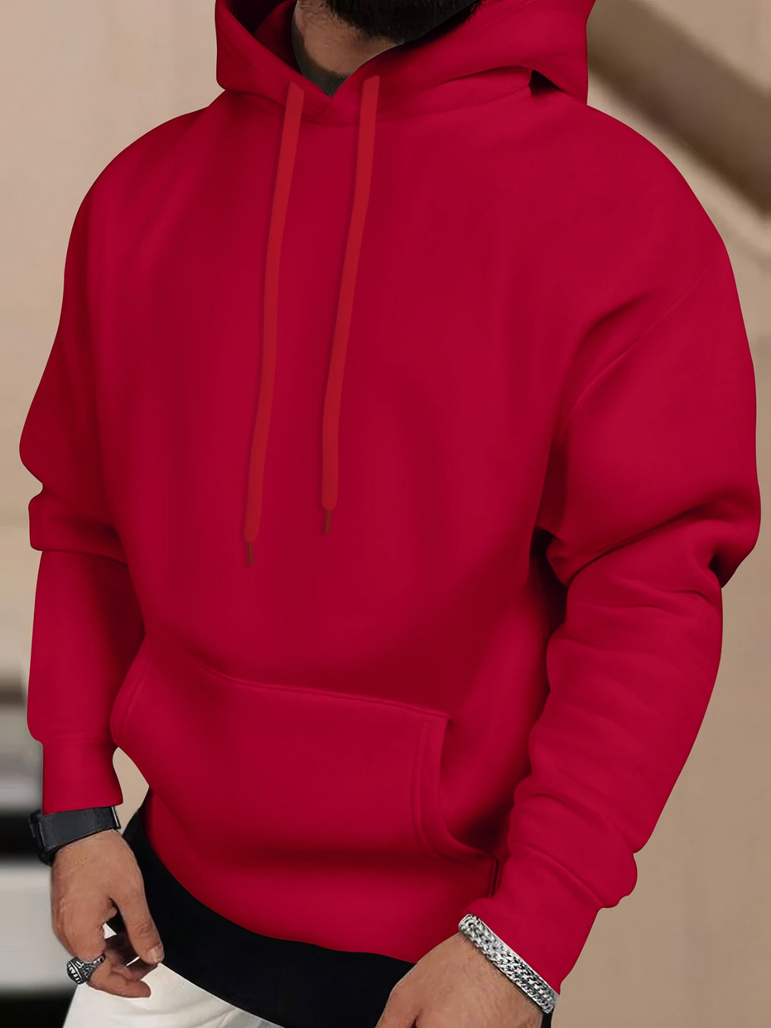 Felpa con Cappuccio da Uomo | Morbida & Confortevole | Vestibilità Larga | Design con Spalle Cadenti