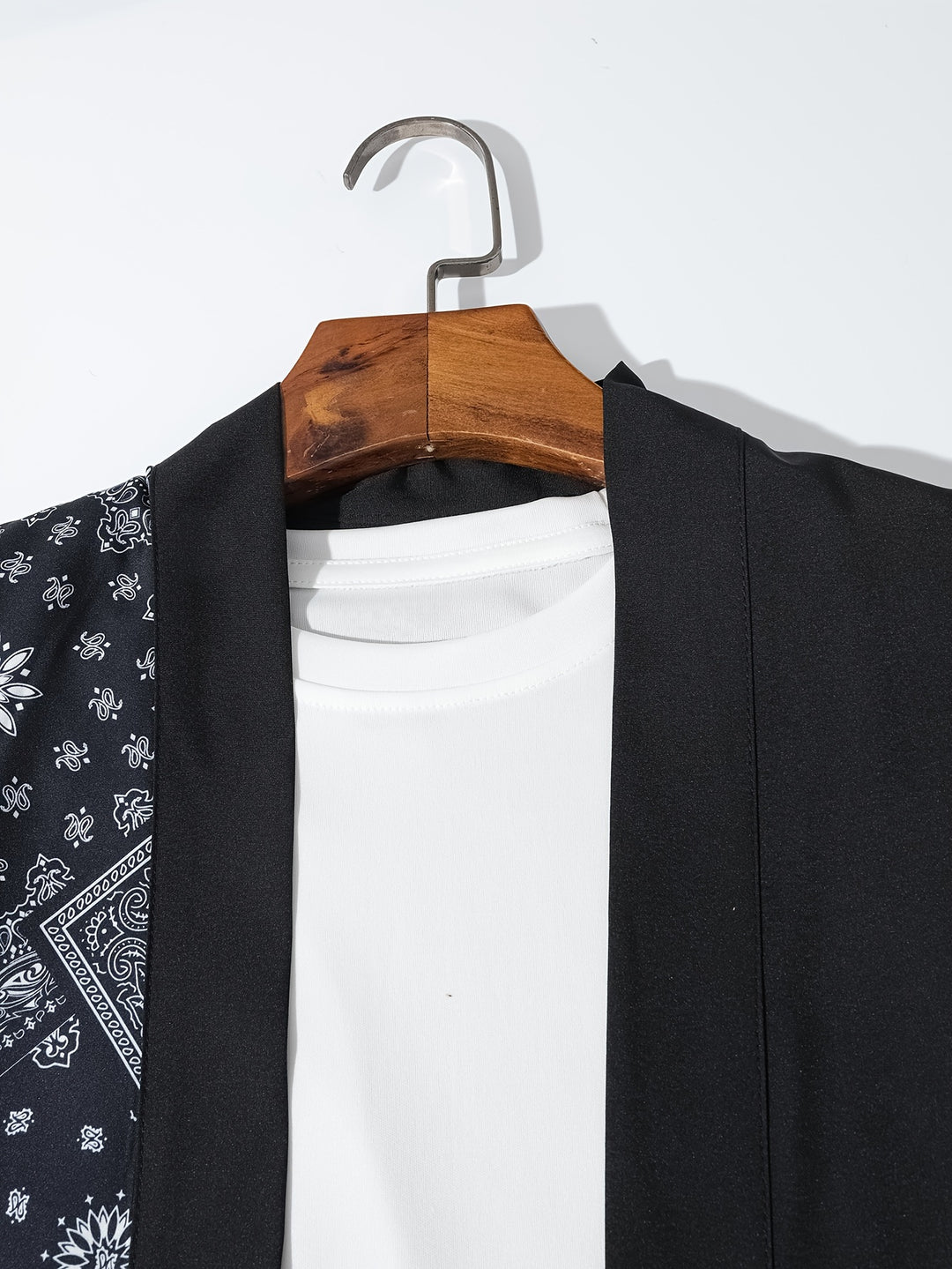 Gilet Kimono Estivo da Uomo | Leggero & Casual | Stampa Onde | Maniche Corte