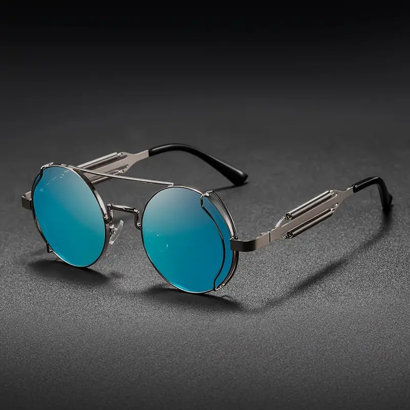 Occhiali da sole da uomo | Design Steampunk | Lenti polarizzate | Montatura in metallo & Protezione UV