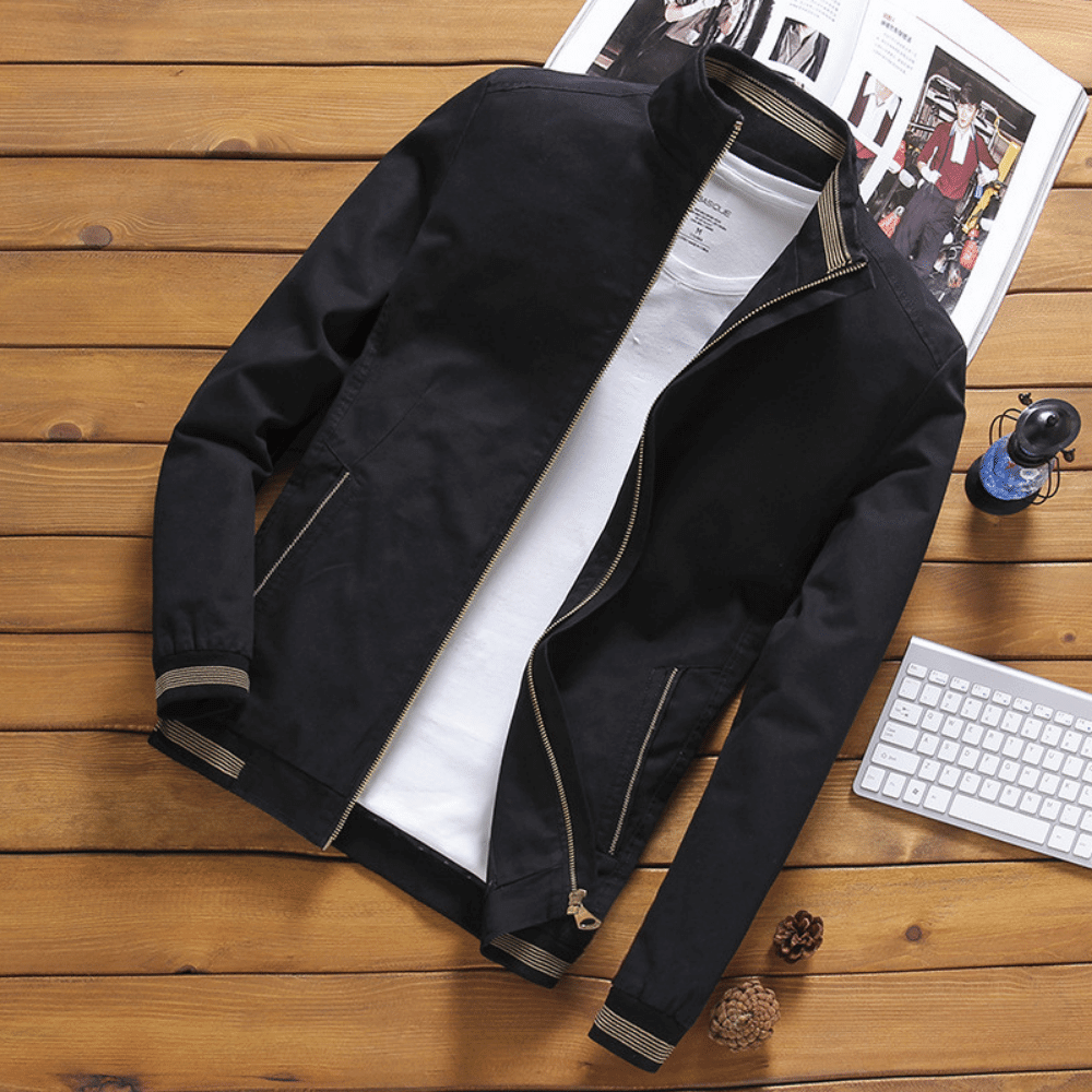 Giacca Uomo | Slim Fit in Cotone | Zip Frontale & Tasche Laterali | Modello Corto