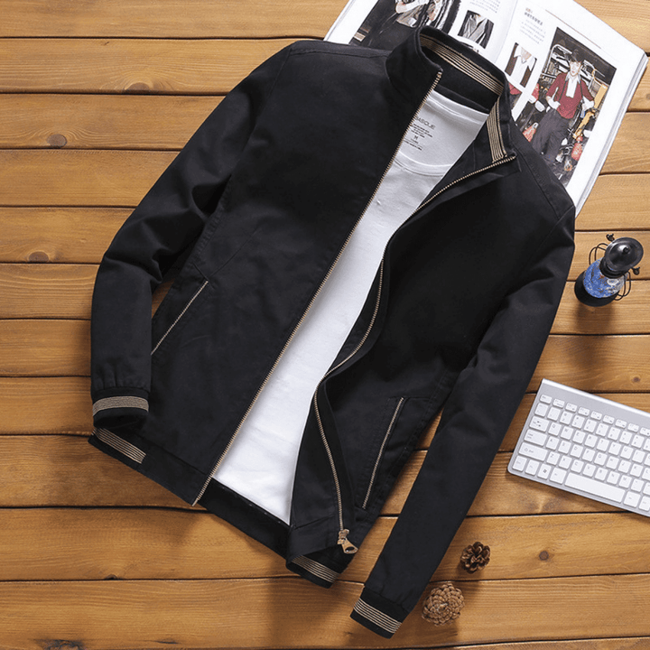 Giacca Uomo | Slim Fit in Cotone | Zip Frontale & Tasche Laterali | Modello Corto