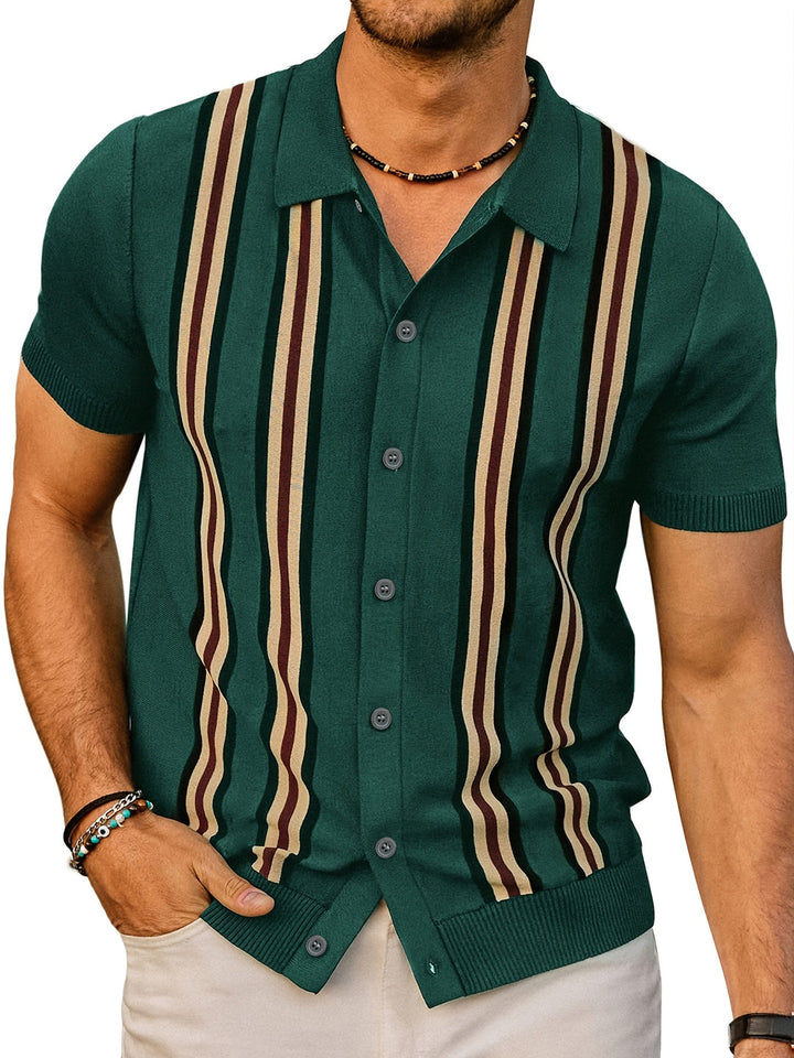 Polo da Uomo | Vintage Stripes | Slim Fit & Stretch | Casual & Golf