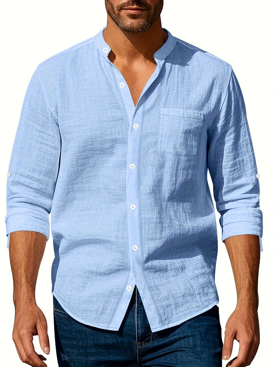 Camicia da Uomo | Lino & Traspirante | Maniche Lunghe | Stile Hawaiano