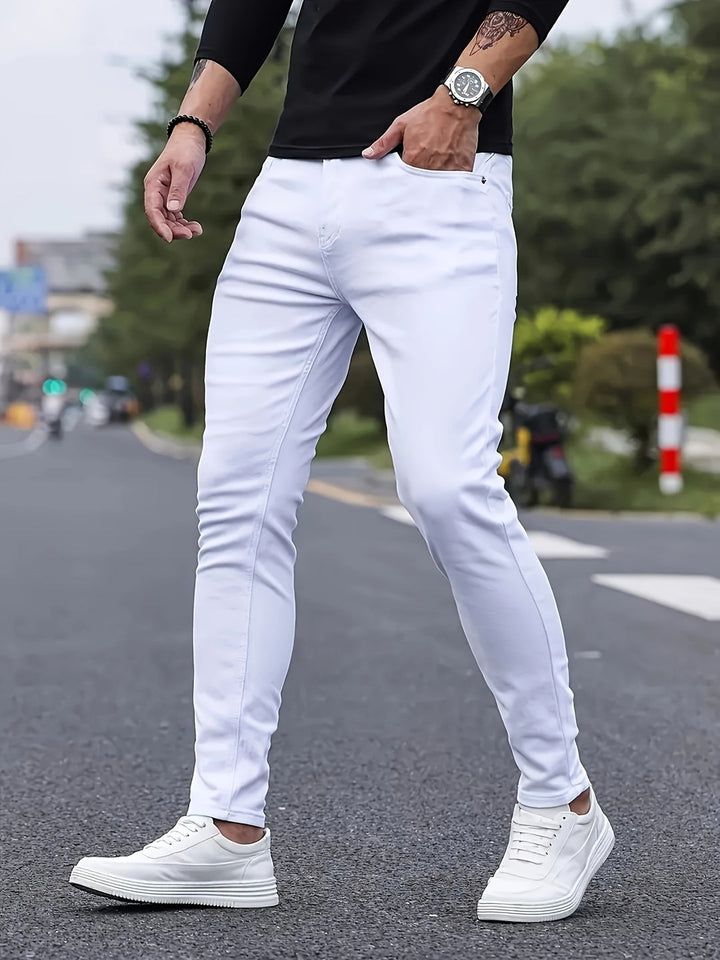 Jeans skinny da uomo | Denim elasticizzato | Vita media | Casual e stiloso
