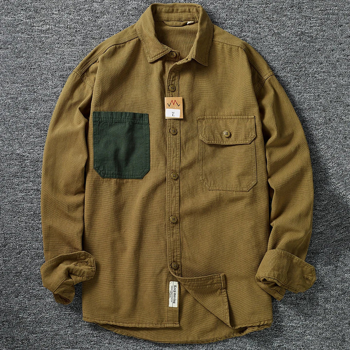 Camicia da Uomo | Cotone Lavato & Finitura Lavata | Look Retro | Primavera & Casual