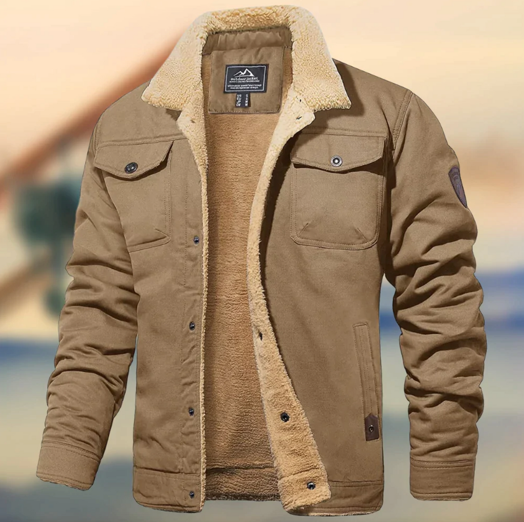 Cappotto Invernale da Uomo | Giacca Casual Foderata | Interno in Pile & Colletto a Revers | Poliestere